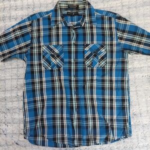 Blue Plaid‎ Men's Shirt